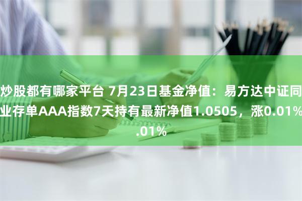 炒股都有哪家平台 7月23日基金净值：易方达中证同业存单AAA指数7天持有最新净值1.0505，涨0.01%