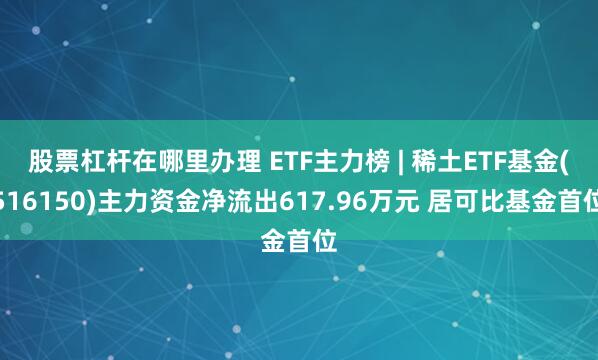 股票杠杆在哪里办理 ETF主力榜 | 稀土ETF基金(516150)主力资金净流出617.96万元 居可比基金首位