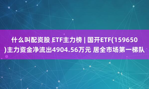 什么叫配资股 ETF主力榜 | 国开ETF(159650)主力资金净流出4904.56万元 居全市场第一梯队